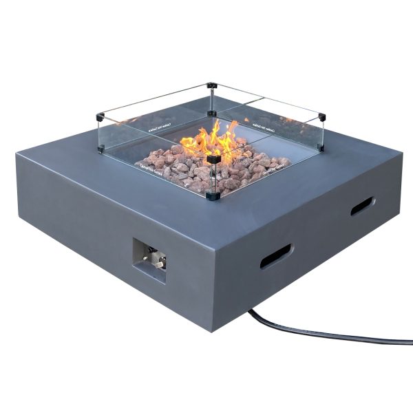 Outdoor Propane Square Large Fire Pit Table Wonderfires
