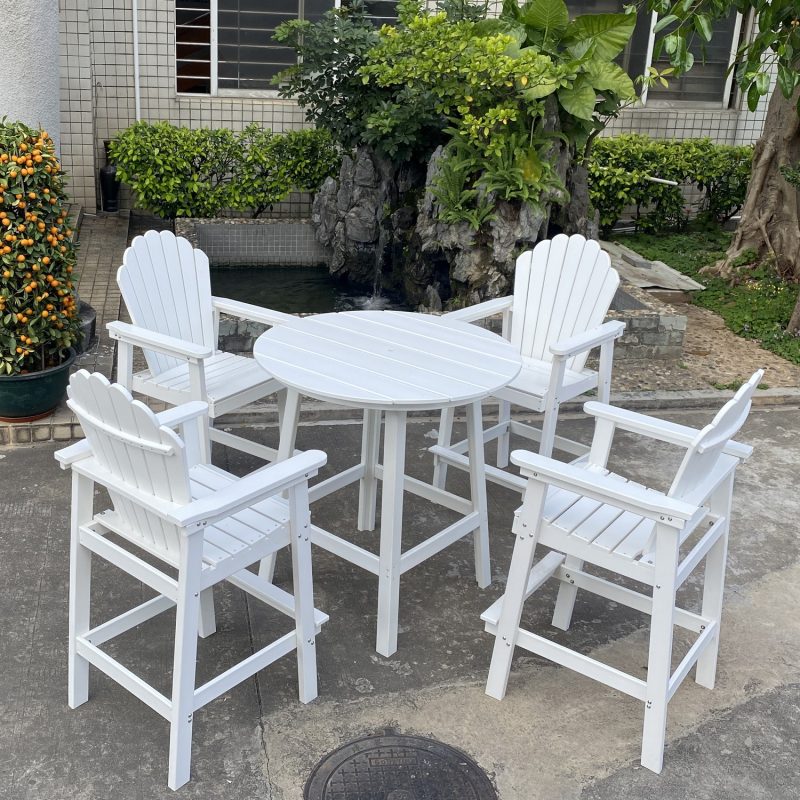 42 Inch Round HDPE Bar Table with Bar Chairs