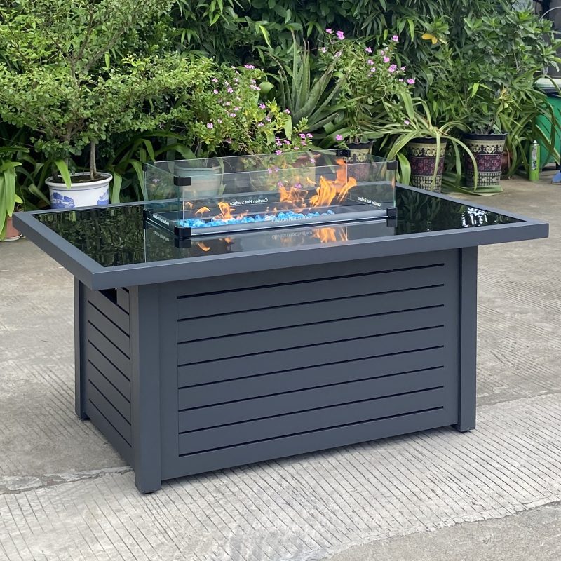 Glass top fire table 5 1