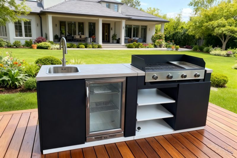 260cm Outdoor kitchen island grill 6 Grill 8